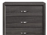 ZNTS Contemporary Design Gray Finish 1pc Chest of Dovetail Drawers Polished Chrome Bar Pulls Bedroom B01146482