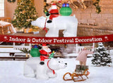 6ft 15W 7pcs LED Lights Santa Claus Rides Polar Bear Garden Santa Claus Decoration 07964549