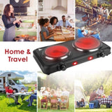 Electric Hot Plate for Cooking,Electric Cooktop 2 Burner,1800W Portable Electric Stove,Glass Cooktop 64421151
