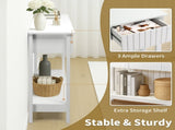 Modern Console Table with 3 Drawers and Open Storage Shelf, Entryway Table Narrow Long Sofa Table 09904615