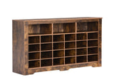 ON-TREND Sleek Design 24 Shoe Cubby Console, Modern Shoe Cabinet with Curved Base, Versatile WF309308AAP