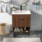 Wooden bathroom cabinet with sink 69154735