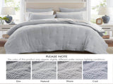 3-Piece King Cotton Embroidered Quilt Set,Blue B035P408346