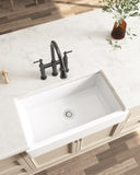 ZNTS Farmhouse/Apron Front White Ceramic Kitchen Sink 56586229