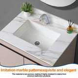 31 Inch Marble Vanity Top, Bathroom Vanity Top with Undermount Rectangular Middle Sink and 4" Height 43865004