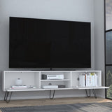 Vassel TV Stand, Entertainment Unit with Hinged Drawers and Hairpin Legs B070P173211