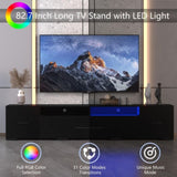 TV Console with Storage Cabinets, Remote, APP Control Long LED TV Stand, Full RGB Color 77609175