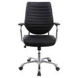 ZNTS Black and Chrome Height Adjustable Swivel Office Chair B062P153797