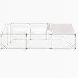 10 ft. x 20 ft. Galvanized Large Metal Walk in Chicken Coop Cage Farm Poultry Run Hutch Hen House 24183316
