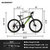 ZNTS A24299 24 inch Mountain Bike Bicycle for Adults Aluminium Frame Bike Shimano 21-Speed with Disc W1856138245