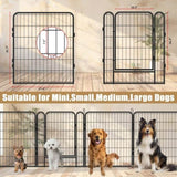 ZNTS 12 Panels Heavy Duty Metal Playpen with door,31.7"H Dog Fence Pet Exercise Pen for Outdoor 41140837