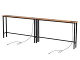 2 Pack 39.4" Narrow Console Sofa Table with Power Outlets and USB Ports, Long 27547211