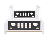 Twin Size Classic Car-Shaped Platform Bed with Wheels,White WF296353AAK
