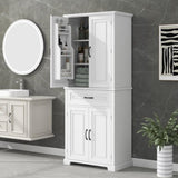 ZNTS Bathroom Storage Cabinet with Doors and Drawer, Multiple Storage Space, Adjustable Shelf, White 47035858