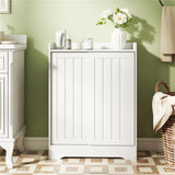Slim White Bathroom Storage Cabinet - 2 Sliding Doors 2 Adjustable Shelves Toilet 38495905