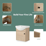 Small Size 18 Inch Bathroom Vanity With Ceramic Sink,Wall Mounting Design-G-BVB02318PLO W99959248