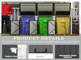 Garbage Bin Shed Stores 3 Trash Cans with Pneumatic Support Rod, with Lockable Doors & Waterproof W1598P357716