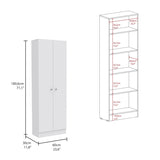 Multistorage Pantry Cabinet, Five Shelves, Double Door Cabinet -White B20091965