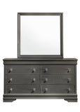 Blaze Modern Style 6-Drawer Dresser Made with Wood in Metallic Gray B009P286642