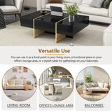 ON-TREND 47.2'' x 31.4''Minimalist High Gloss Coffee Table with 2 Drawers, Multi-Storage Rectangle N721P180693B