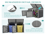 Garbage Bin Shed Stores 2 Trash Cans Metal Outdoor Bin Shed for Garbage Storage,54 cubic feet of W1598P357714
