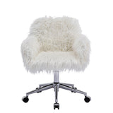 HengMing Modern Faux fur home office chair, fluffy chair for girls, makeup vanity Chair W21234444