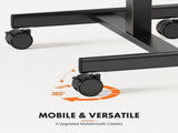 Mobile Standing Desk Adjustable Height Laptop Desk with Lockable Wheels, Black 92306157