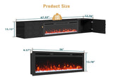 67 in. Black Media TV Stand in High Gloss Paint MDF T3609P347458