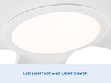 Modern 60 In Intergrated LED Ceiling Fan Lighting with White ABS Blade W1367P447587