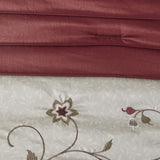 Embroidered 7 Piece Comforter Set Red King B03596927