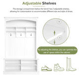 ON-TREND 47.2'' Wide Hall Tree with Bench and Shoe Storage, Multi-functional Storage Bench with 3 WF317362AAK