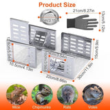 2Pcs Humane Rat Trap Catch and Release Live Mouse Cage Traps with Automatic Continuous Cycle 49485638