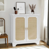 Sideboard Buffet Storage Liquor Cabinet with Rattan Decorated Doors, Kitchen Buffet Storage Cabinet, W1706P311105