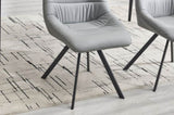 Dining Chair,Thickened fabric chairs with metal legs Set of 2,Grey W1249P243510