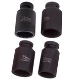 4pcs 1/2" Drive Spindle Axle Nut Socket Set 12 Point 30mm 32mm 34mm 36mm 30330767