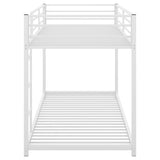 ZNTS Twin over Twin Metal Bunk Bed, Low Bunk Bed with Ladder,White 67500234