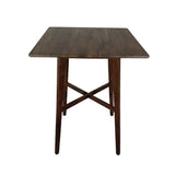 Modern Bar Height 42" Dining Table, Rubberwood Legs and Laminate Table Top, Walnut Finish, Black 65503.00WALN