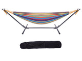 Portable Outdoor Polyester Hammock Set Black Background & Silver Flower & Colorful 37945871