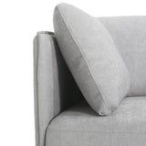39" Vintage Grey Lounge Chair with Polyester Upholstery, Solid Wood Frame and Steel Legs, N767P208310G
