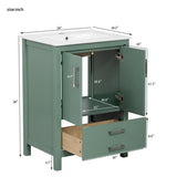 24'' Bathroom Vanity with Ceramic Sink Combo, Modern Freestanding Storae Cabinet with Silver N710P228364F