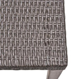 HAMPTON WOOD WICKER OTTOMAN 60398.00LMBLK