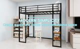 Iron frame bed bed and table, children's and youth home bed L-shaped desk, iron frame bed W1935P330795