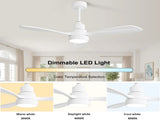 48 Inch Solid Wood Ceiling Fan with Dimmable Light 6 Speed Reversible DC Motor W934P147069