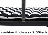 2 PCS Set Outdoor Lounge Chair Cushion Replacement Patio Seat Cushion BLACK-WHITE Stripe Sale to 68957994
