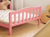 Single-layer vertical panel bed with side rails, pink, 135*75*62.5cm, pine wood, children's bed 86927630