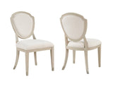 Contemporary Light Oak Finish Chenille Upholstered Wooden Side Chairs Set of 2 Dining Furniture B011P318937