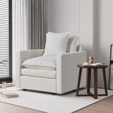 Chenille Fabric Comfy Deep Single Seat Sofa Upholstered Reading Armchair Living Room W1036P187125