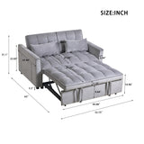3 in 1 Convertible Sleeper Sofa Bed, Modern Pull Out Couch Bed, Adjustable Backrest, Velvet Loveseat W2121P179225