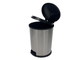Kitchen Trash Can, 7.9 Gallon Plastic Step Garbage Bin with Lid, Silver 68012406