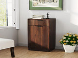 10-Gallon Woodgrain Tilt-Out Trash Can Cabinet Wooden Garbage Recycling Cabinet with Wave-Textured 46943397